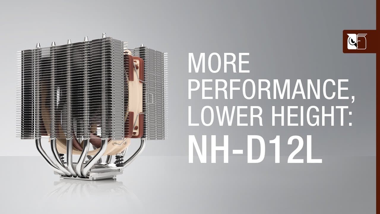 Noctua NH-D12L low-height CPU cooler with twin towers & fan, promising more performance in a compact form factor.