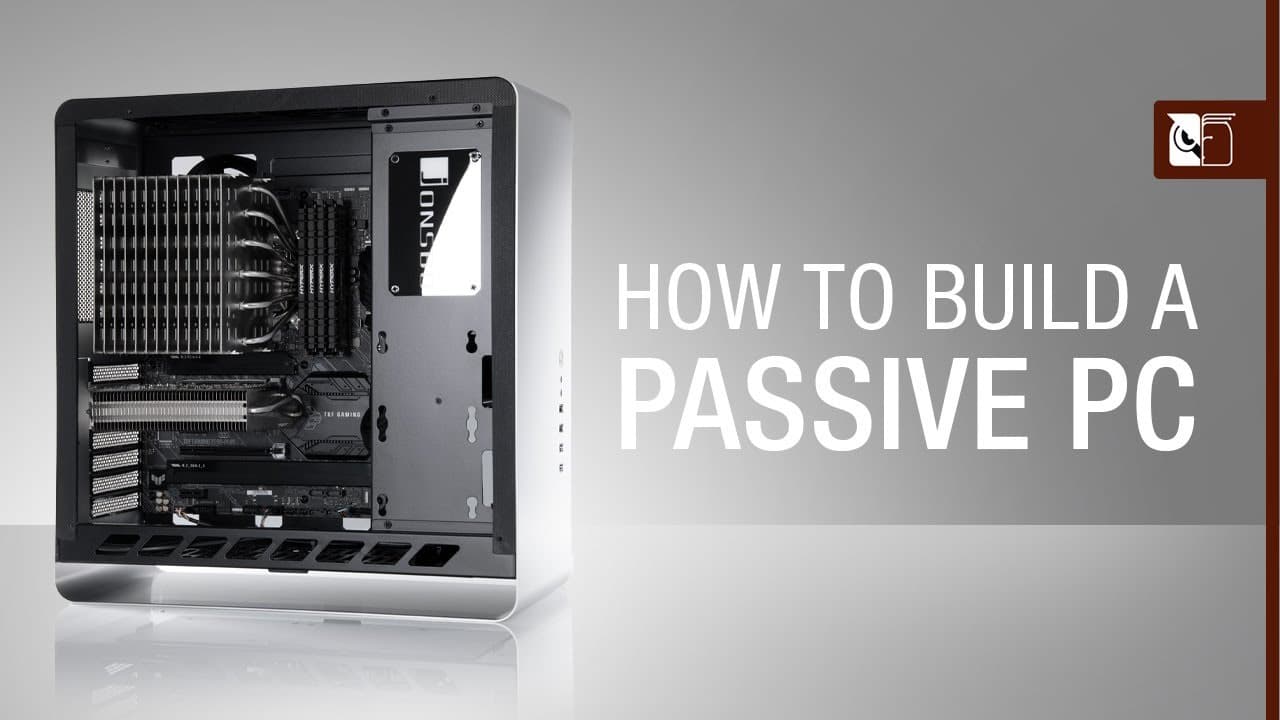 Open PC case showcasing a large Noctua NH-P1 passive CPU cooler, illustrating how to build a silent, fanless PC.